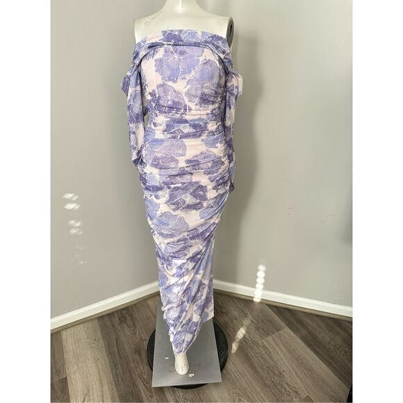 NWT Staud Solana Floral Ruched Maxi Dress Size M $395 - Picture 11 of 14